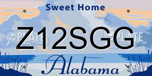 Z12SGG Alabama License Plate