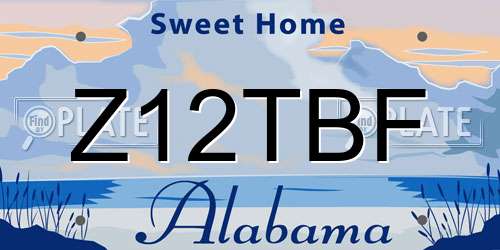 Z12TBF Alabama License Plate