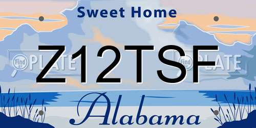 Z12TSF Alabama License Plate
