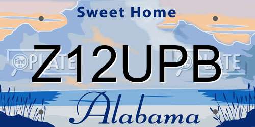 Z12UPB Alabama License Plate