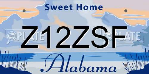 Z12ZSF Alabama License Plate