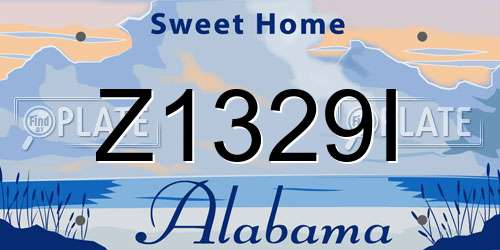 Z1329I Alabama License Plate