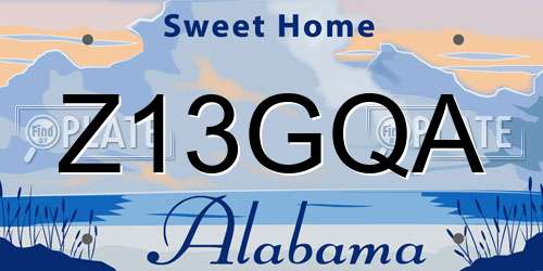 Z13GQA Alabama License Plate
