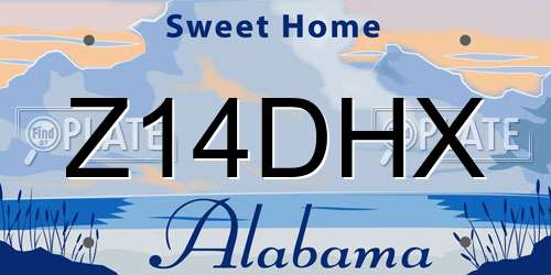 Z14DHX Alabama License Plate