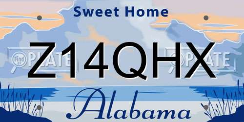 Z14QHX Alabama License Plate