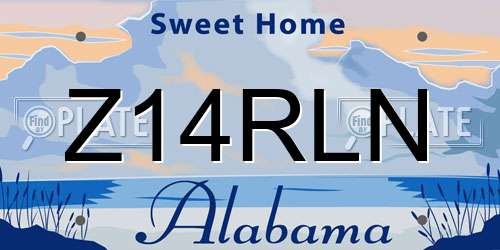 Z14RLN Alabama License Plate