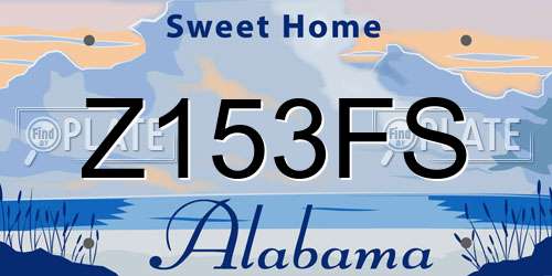 Z153FS Alabama License Plate