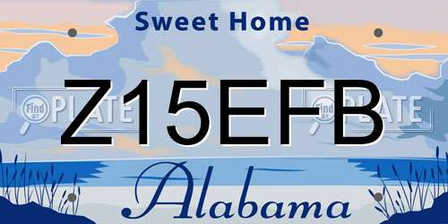 Z15EFB Alabama License Plate