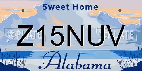 Z15NUV Alabama License Plate