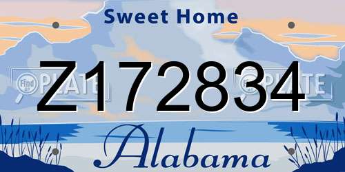 Z172834 Alabama License Plate
