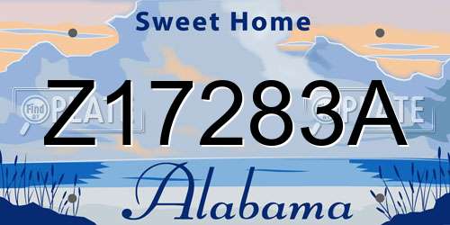 Z17283A Alabama License Plate