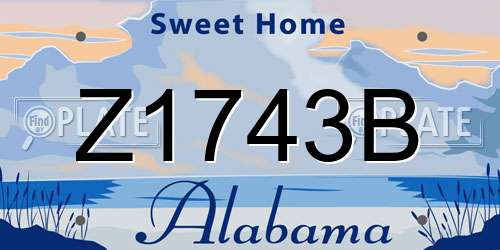 Z1743B Alabama License Plate