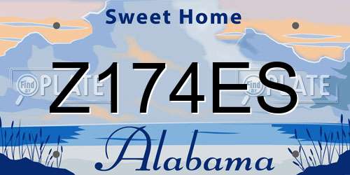 Z174ES Alabama License Plate