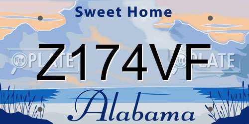 Z174VF Alabama License Plate