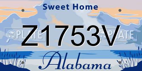 Z1753V Alabama License Plate