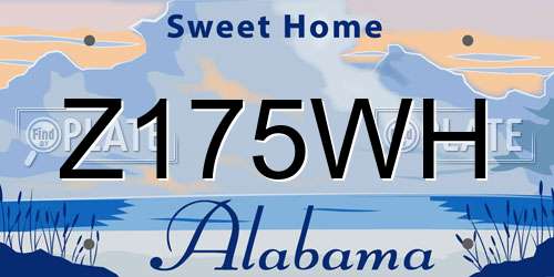 Z175WH Alabama License Plate