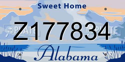 Z177834 Alabama License Plate