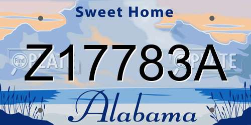 Z17783A Alabama License Plate