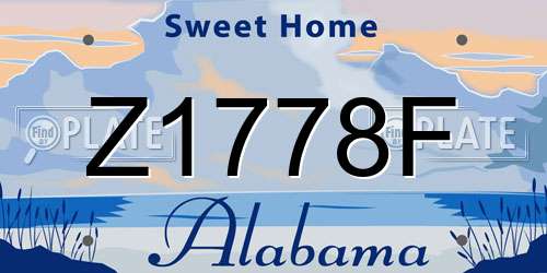 Z1778F Alabama License Plate