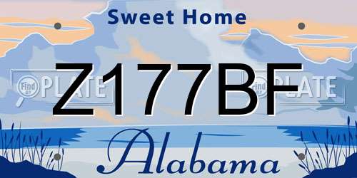 Z177BF Alabama License Plate