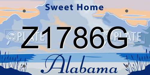 Z1786G Alabama License Plate