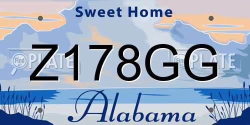 Z178GG Alabama License Plate