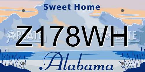 Z178WH Alabama License Plate