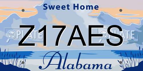 Z17AES Alabama License Plate