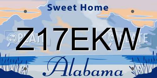 Z17EKW Alabama License Plate