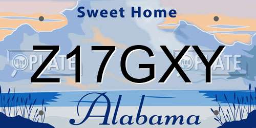 Z17GXY Alabama License Plate