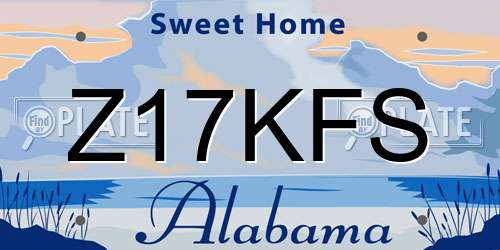 Z17KFS Alabama License Plate
