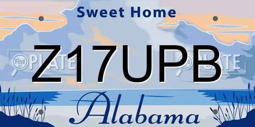 Z17UPB Alabama License Plate