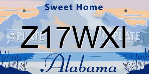 Z17WXI Alabama License Plate