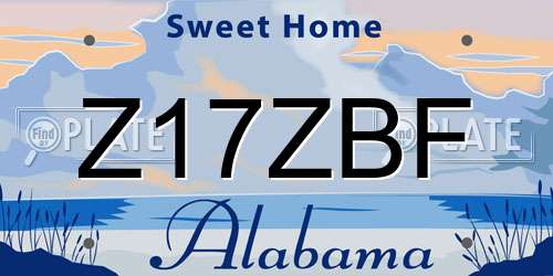 Z17ZBF Alabama License Plate