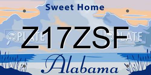 Z17ZSF Alabama License Plate