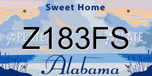 Z183FS Alabama License Plate