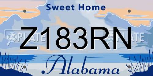 Z183RN Alabama License Plate