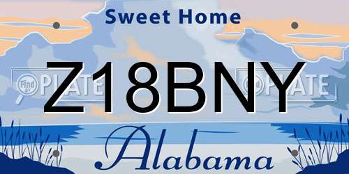 Z18BNY Alabama License Plate
