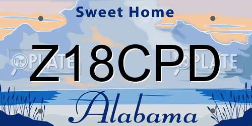 Z18CPD Alabama License Plate