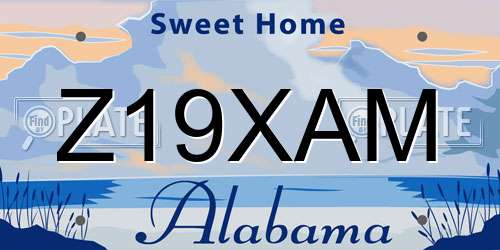 Z19XAM Alabama License Plate
