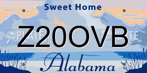 Z20OVB Alabama License Plate