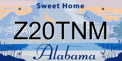 Z20TNM Alabama License Plate