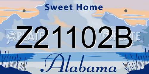 Z21102B Alabama License Plate