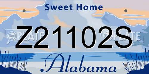 Z21102S Alabama License Plate