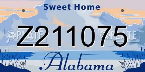 Z211075 Alabama License Plate