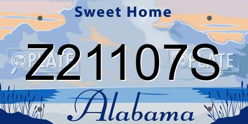 Z21107S Alabama License Plate