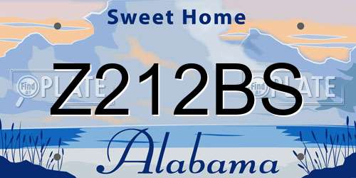 Z212BS Alabama License Plate