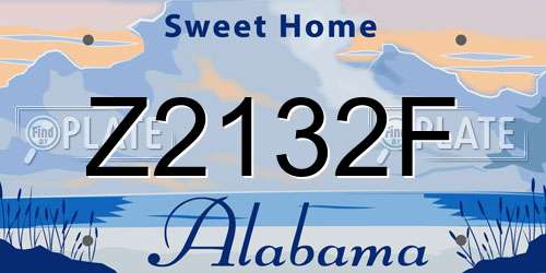 Z2132F Alabama License Plate