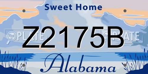 Z2175B Alabama License Plate