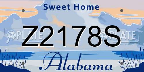 Z2178S Alabama License Plate